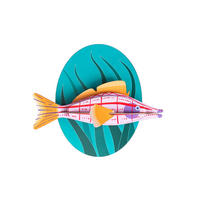 WANDDEKO Langnasen-Falkenfisch 20/4 cm - Multicolor, Wellpappe (20/4/17cm) - KUNSTLOFT