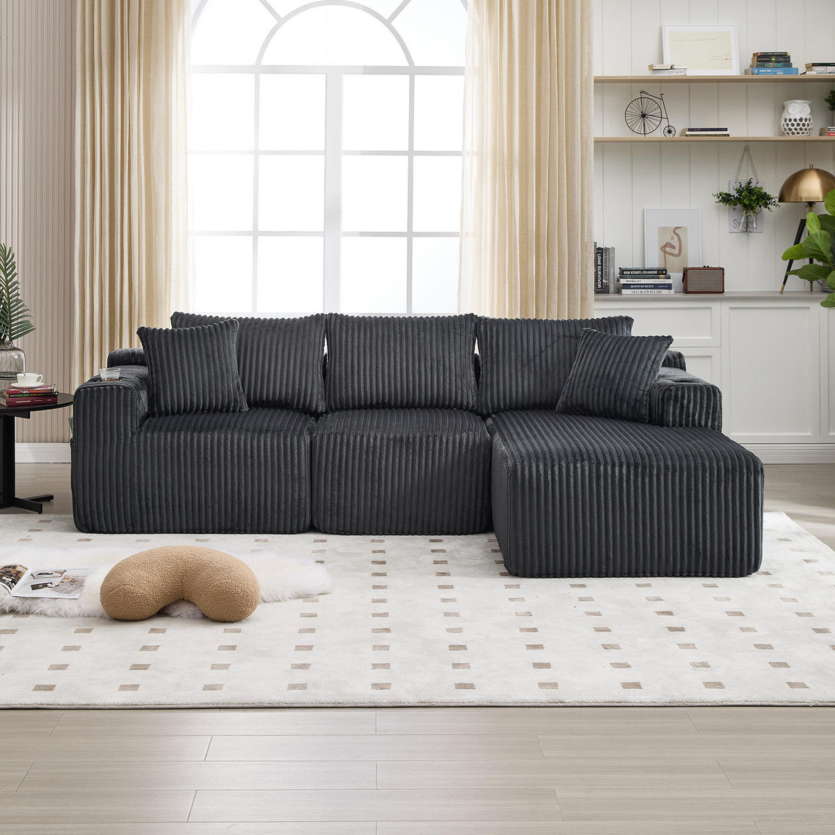 ECKSOFA 257/90-160/62 cm Grau - Grau, Textil (160/257cm)