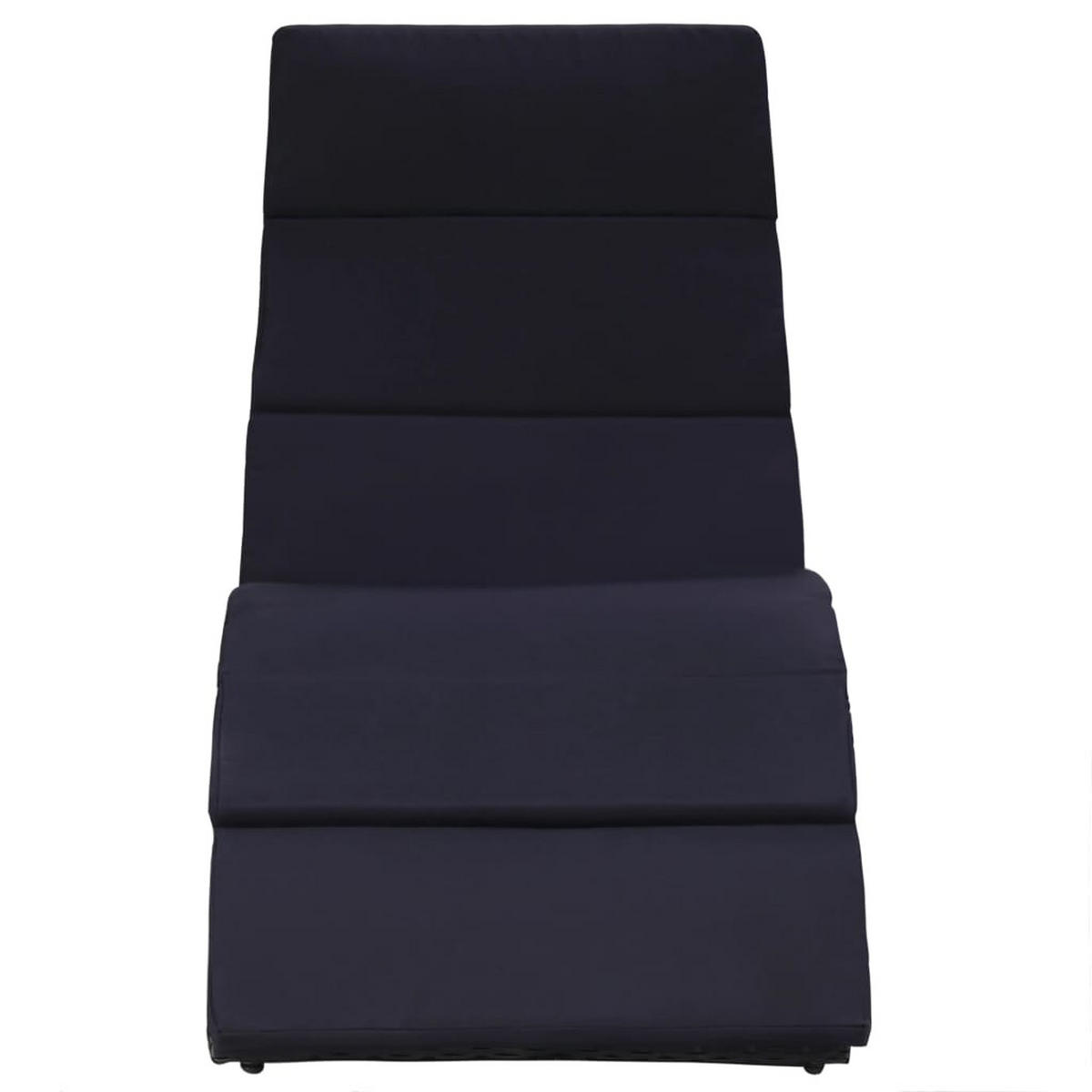 SONNENLIEGE mit Auflage Poly Rattan Schwarz - Grau, Textil (64/86/162cm) - furnicato