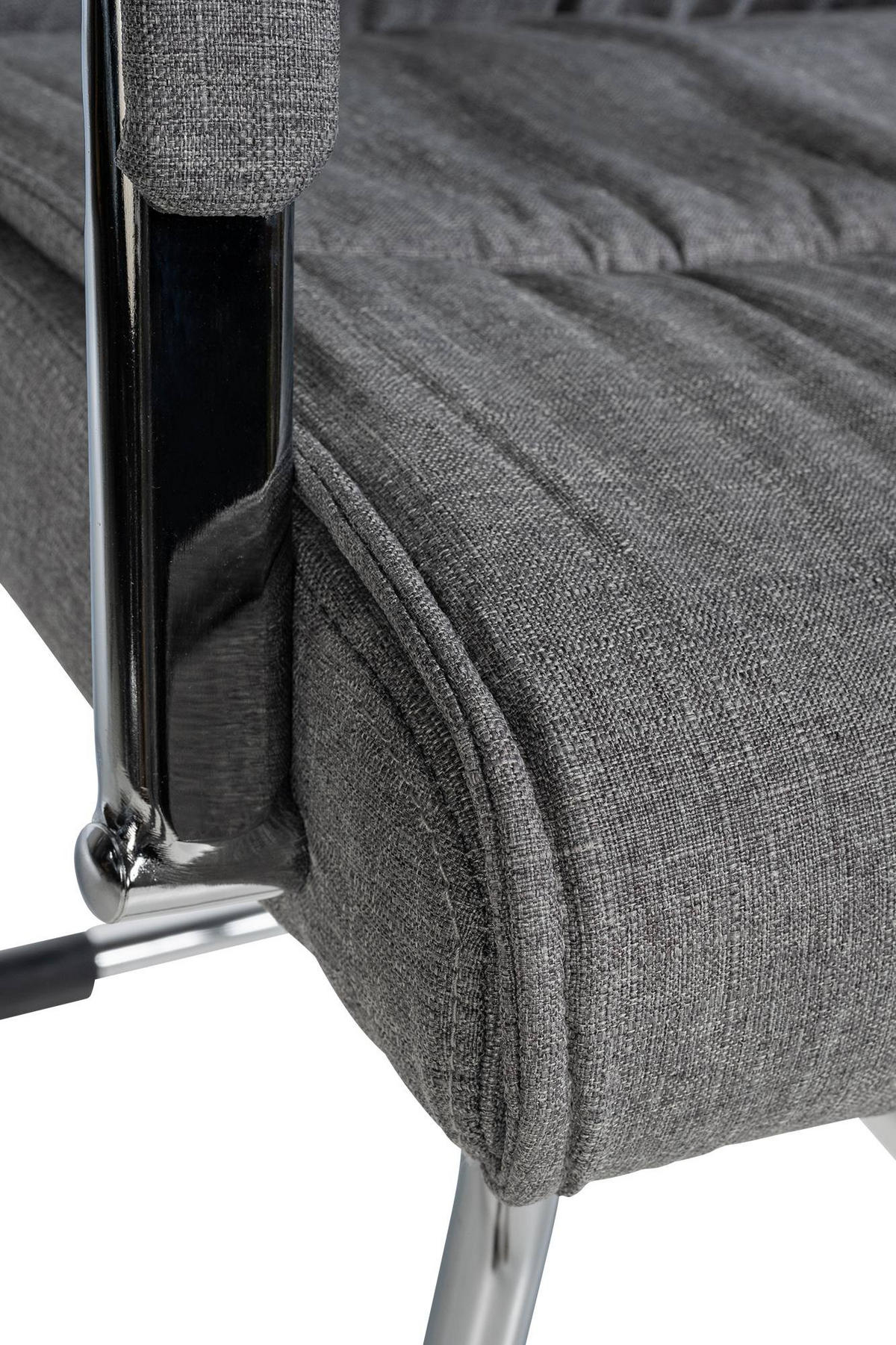 SCHWINGSTUHL Stoff hellgrau - Chromfarben/Hellgrau, Textil/Metall (58/100/66cm) - CLP
