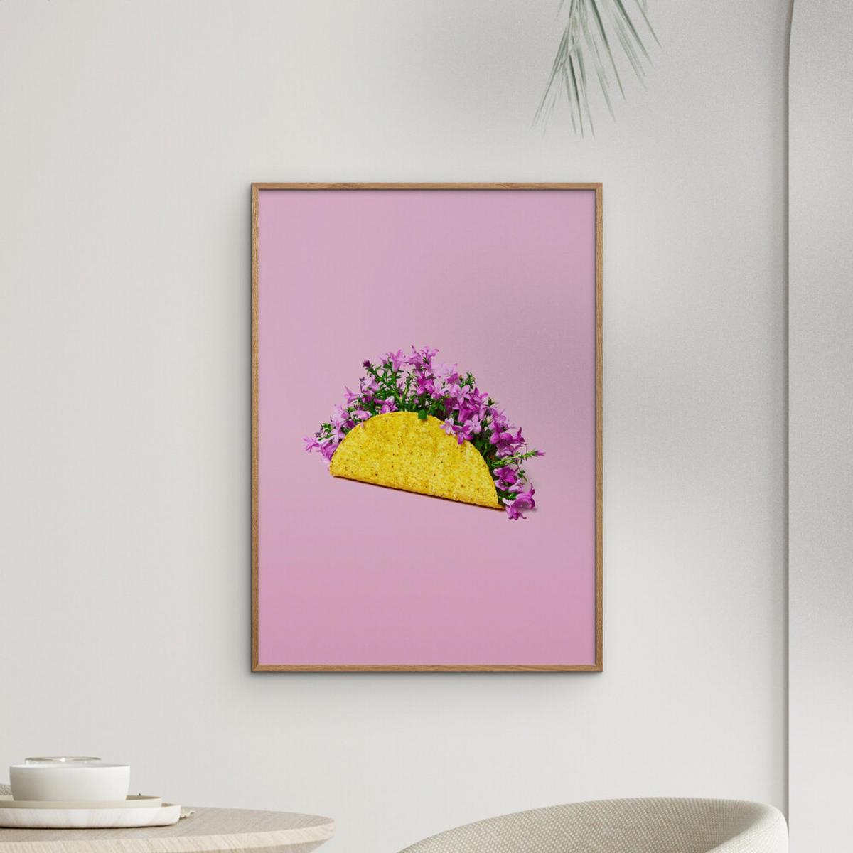 POSTER Supermercat - Flower taco - Pink, Papier (70/100/0.1cm) - Poster&Frame