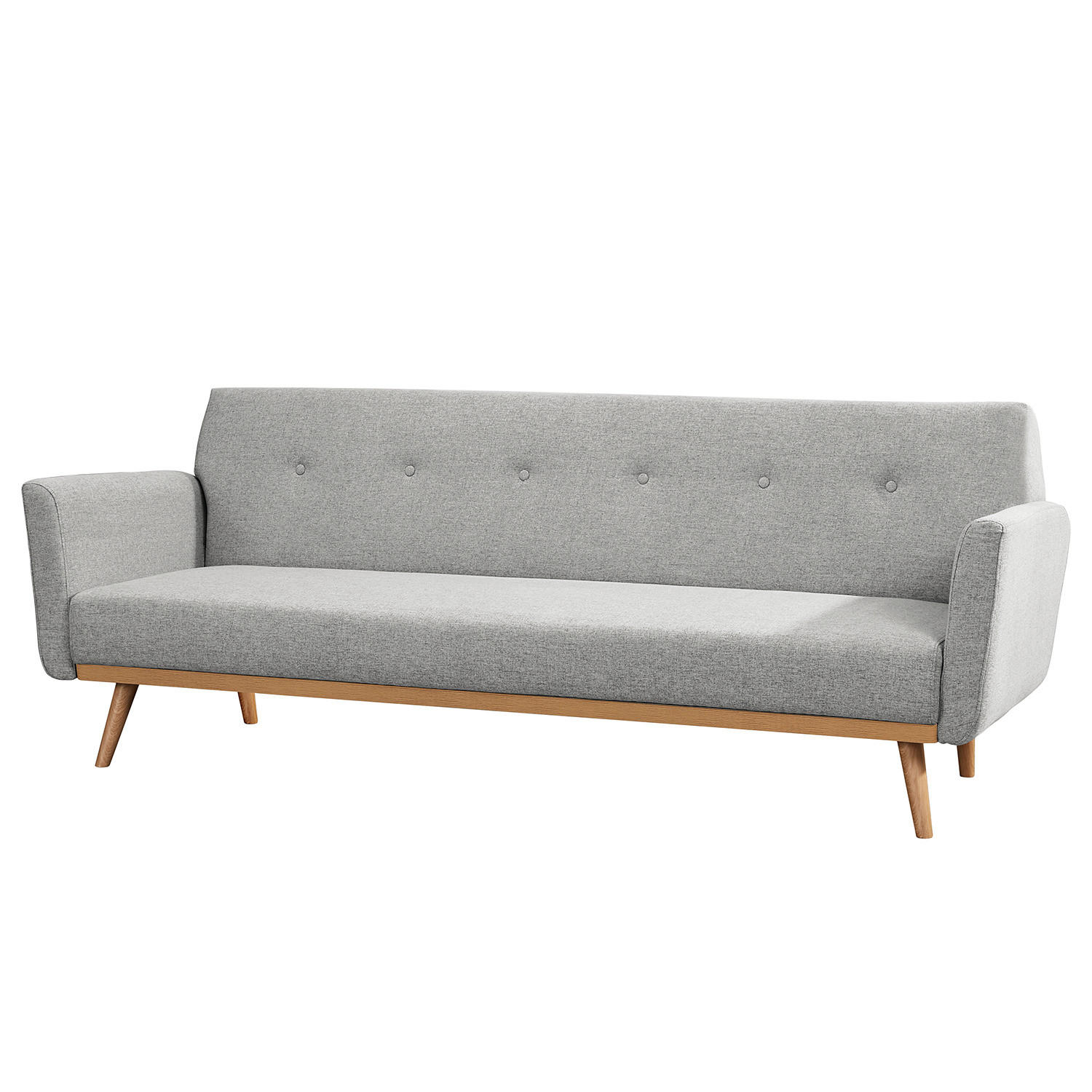 SCHLAFSOFA - Filz - Beige/Hellgrau, Birkenholz/Textil (212/79/85cm) - home24