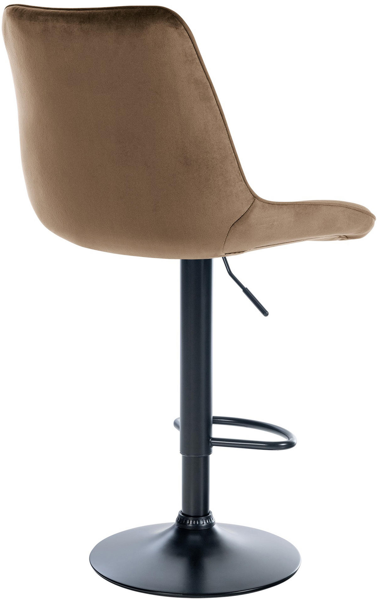 BARHOCKER Tolor Samt schwarz braun - Schwarz/Braun, Textil/Metall (49.5/112/50cm) - TPFLiving
