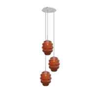 GALERIELEUCHTE Echos 3-flammig Braun Ø 25cm - Braun/Weiß, Glas (25/25/28cm) - s.luce