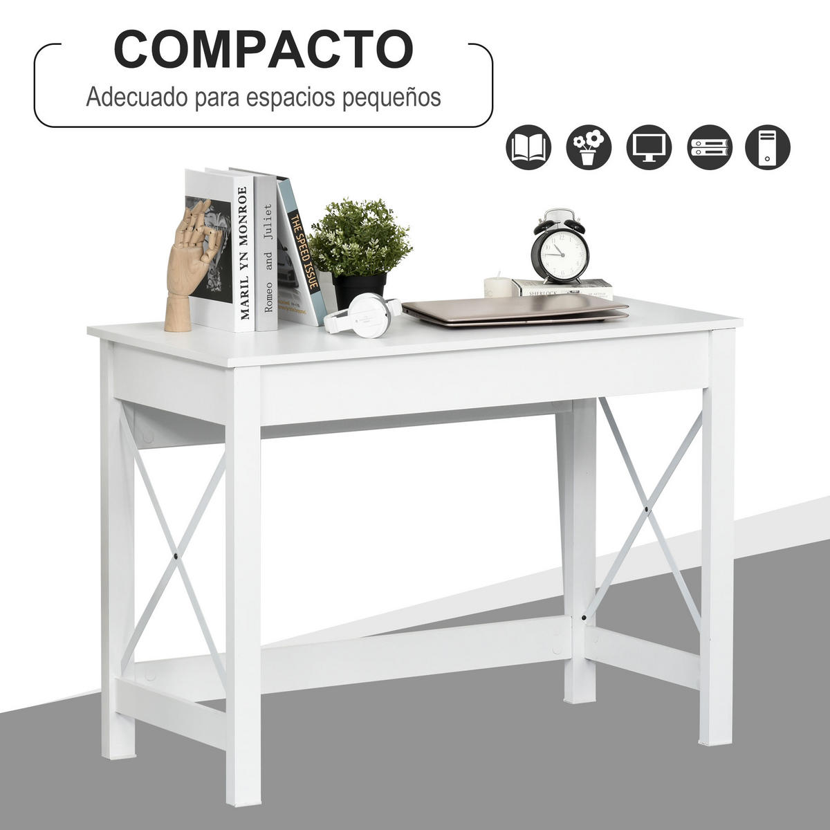 BÜROTISCH Weiß 1 Stück - Weiß, Holzwerkstoff (50/105/76cm) - GiPP