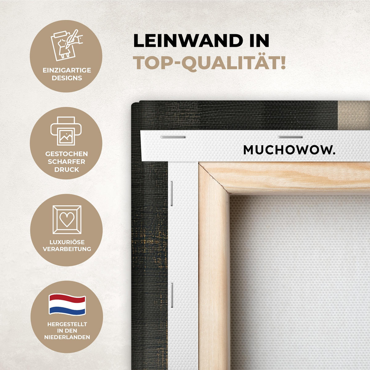 LEINWANDBILD 3er Set Formen - Abstrakt - Gold 60x40 cm - Schwarz, Textil (60/40cm) - MuchoWow
