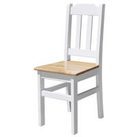 HOLZSTUHL Massiv Kiefer Holz, Weiss/Kiefer Lackiert, 90 x 36 x 39 cm - Kieferfarben, Holz (39/90/36cm) - Koma