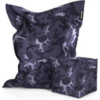 XXL-SITZSACK + Pouf 2er Set - 140x180cm - Multicolor, Textil (140/25/180cm) - Green Bean