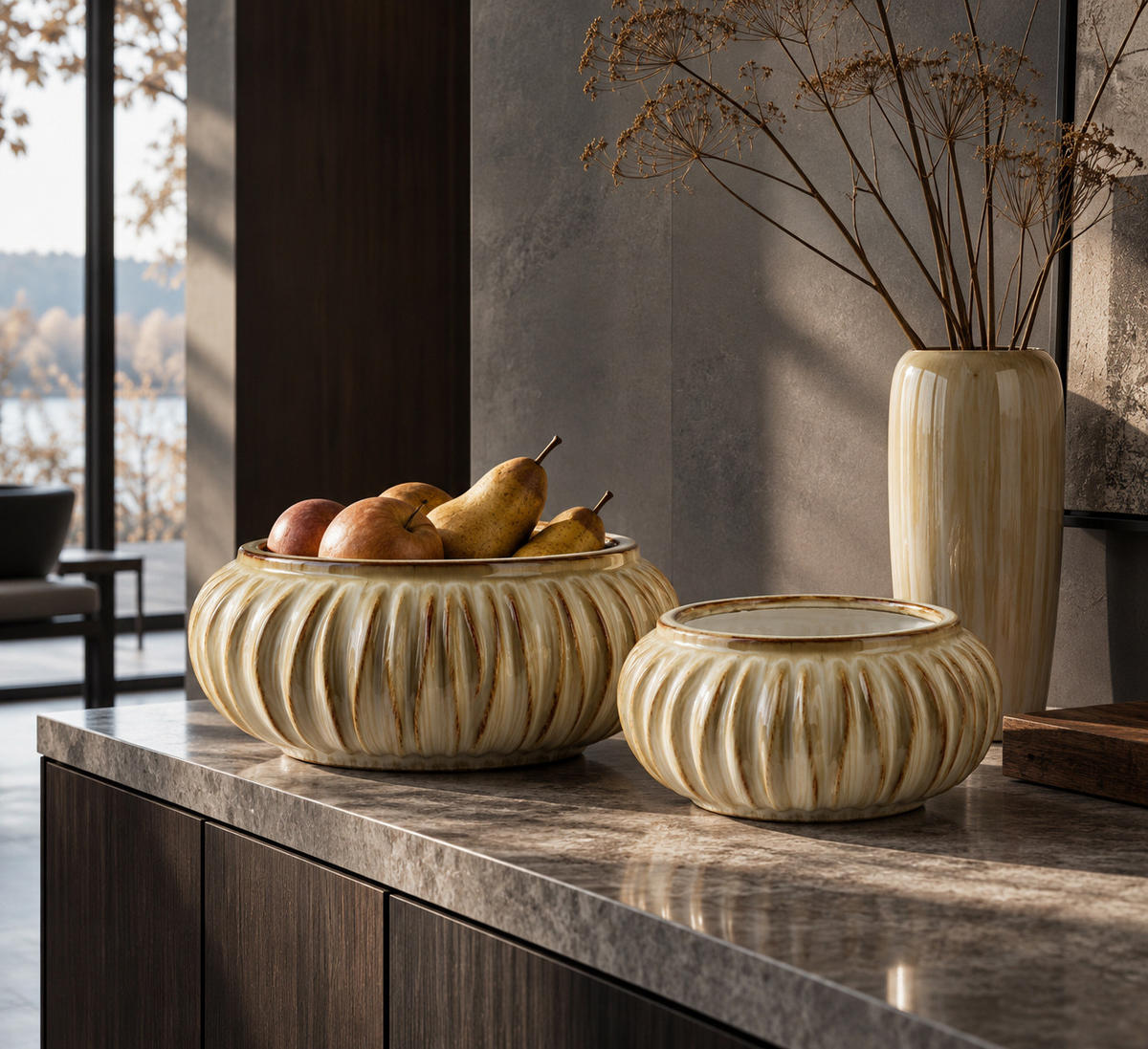 VASE MANON Keramik - Beige, Keramik (13cm) - Mondex