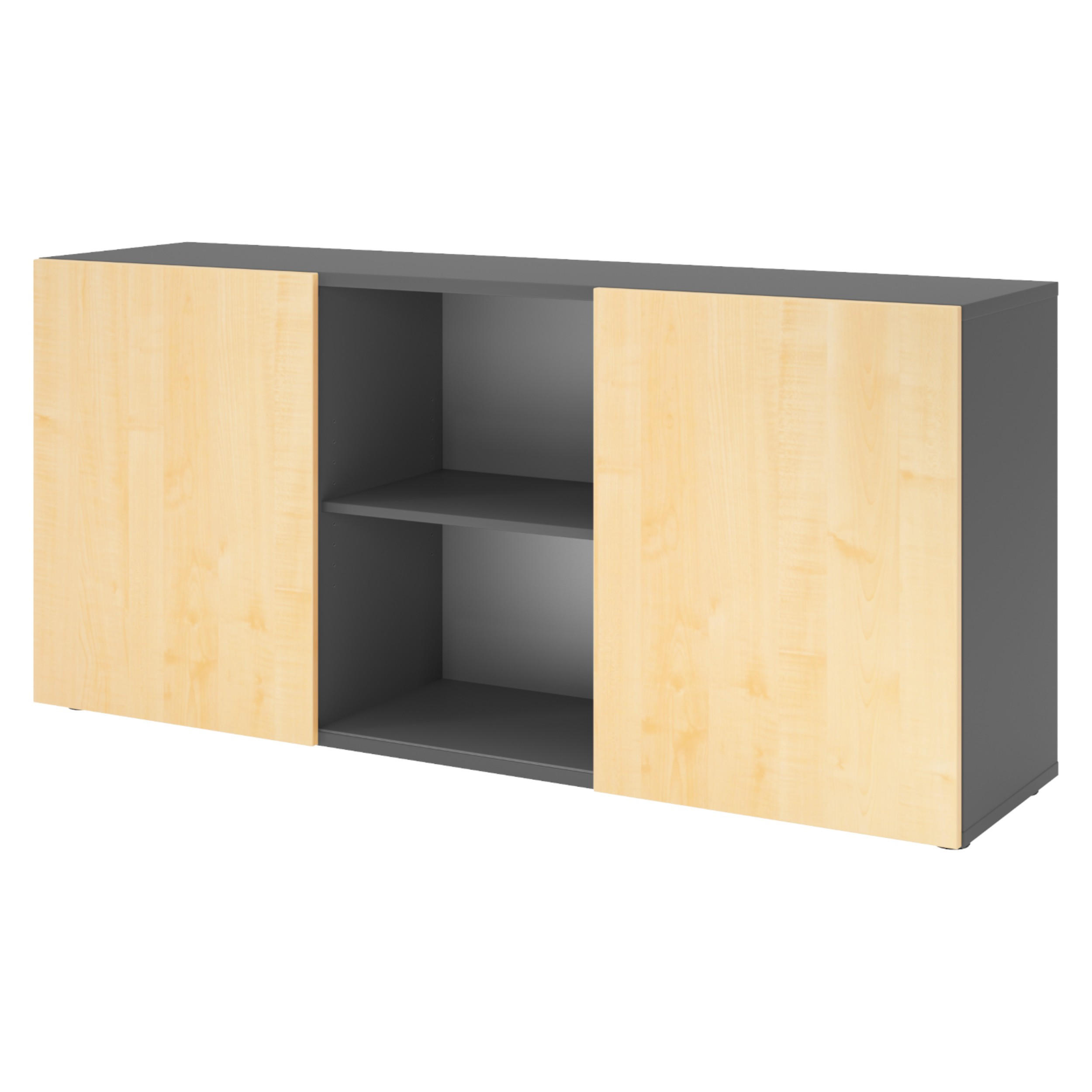 bümö Sideboard Graphit, Ahorn 160x74.8x42 cm