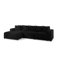 ECKSOFA Megan In Poso - Schwarz, Holzwerkstoff/Textil (331/165cm) - Fun Möbel