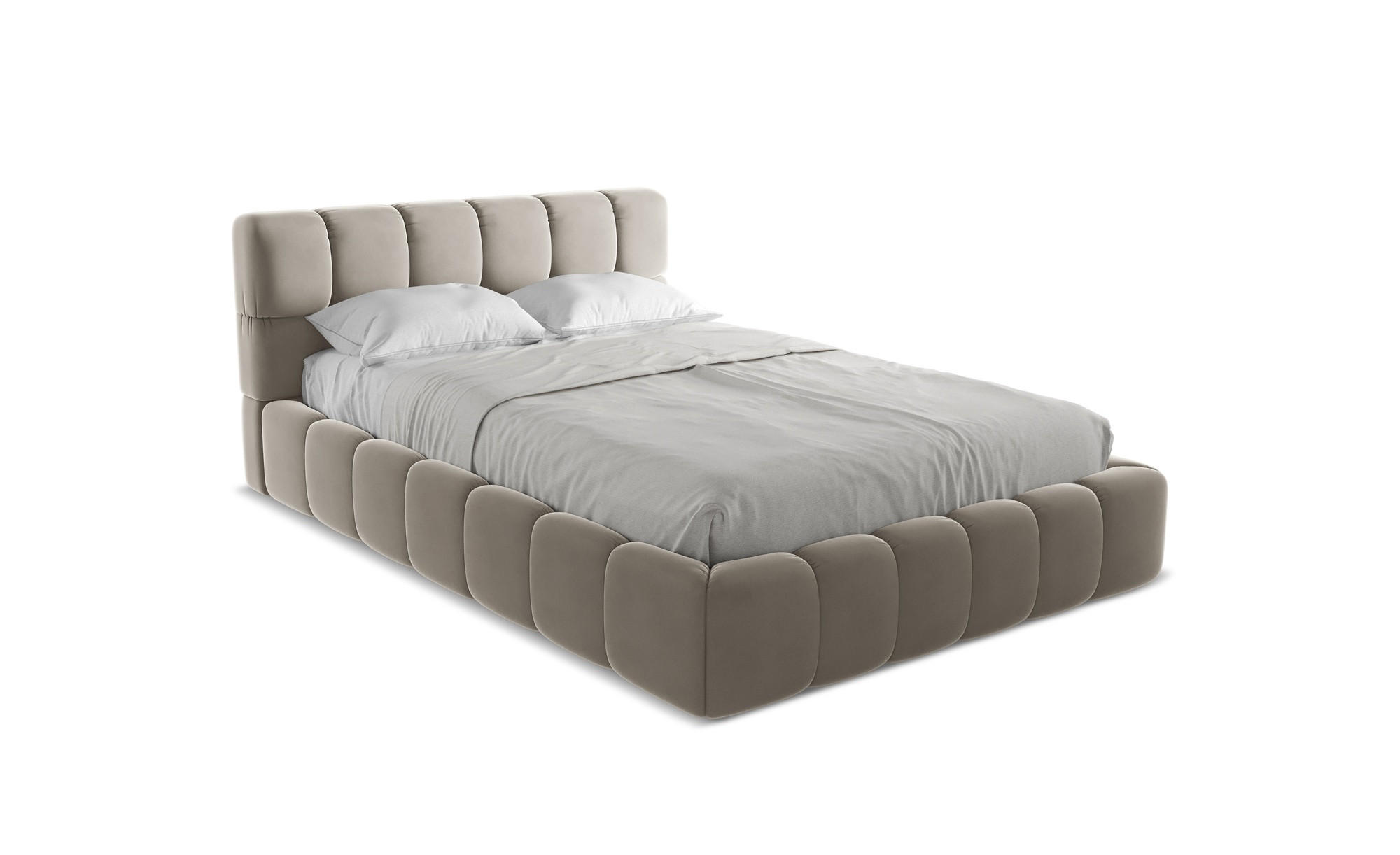 POLSTERBETT mit Bettkasten und Lattenrost 160x228 Grau - Taupe/Schwarz, Kunststoff/Textil (140/200cm) - Makamii