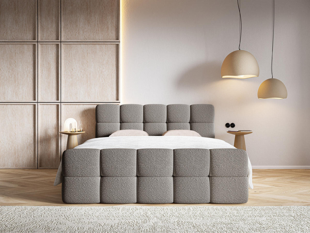 BOXBETT Cloudy Grau Boucle-Bezug 180/200 cm - Grau, Textil (180/200cm) - Selsey