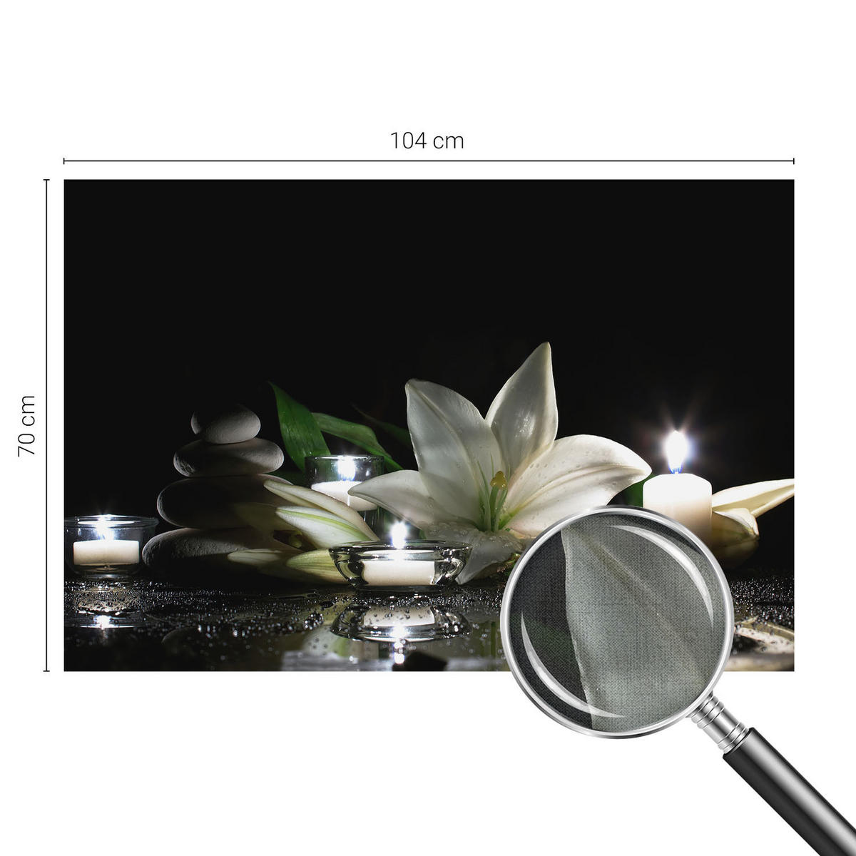 FOTOTAPETE 104x70 cm - Entspannende Szene - Schwarz, Textil (104/70cm) - Wallfluent