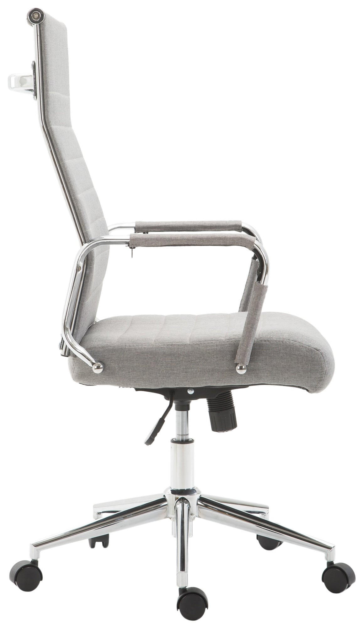 DREHSTUHL Stoff grau - Chromfarben/Grau, Textil/Metall (58/105/66cm) - CLP