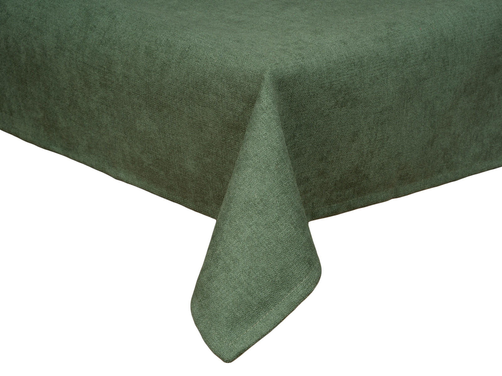 TISCHDECKE FarbTon Chenille-Haptik oliven-grün 100/100 cm - Dunkelgrün, Textil (100/100cm) - beties Heimtextil