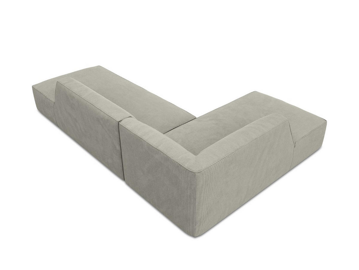 ECKSOFA links Ruby aus Cord hellgrau 4 Sitzplätze - Hellgrau, Textil (180/273cm) - Micadoni