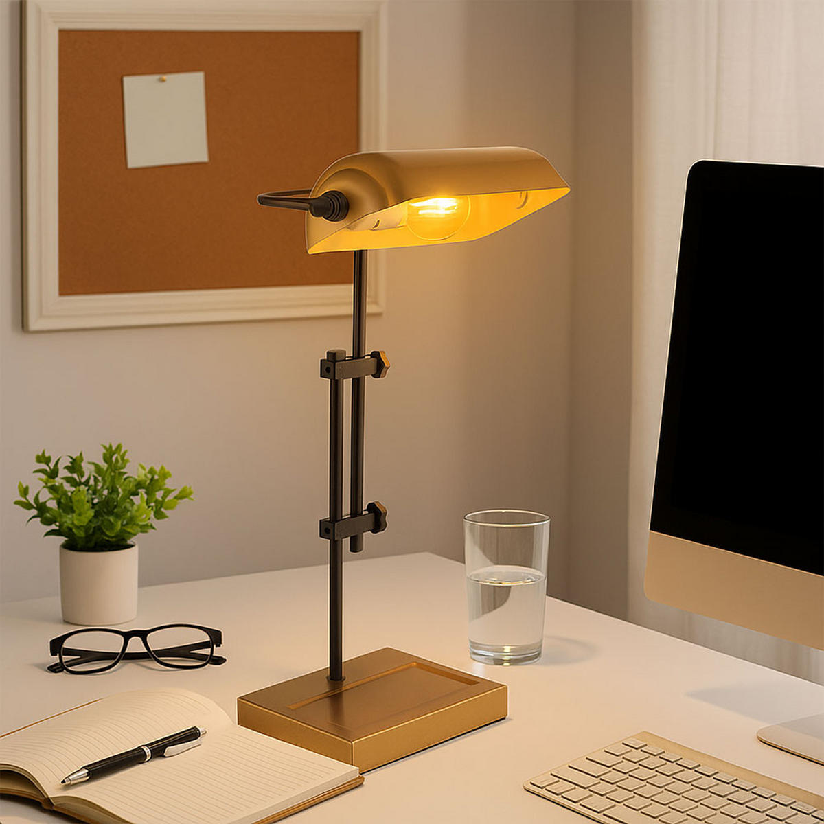 LED TISCHLEUCHTE Metall Gold Schwarz - Goldfarben, Metall (26.5/18.2/50cm) - Globo Lighting