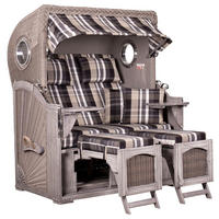 STRANDKORB Düne Koboo Grau Bullaugen - Braun/Grau, Metall (125/170/80cm) - Mr. Deko