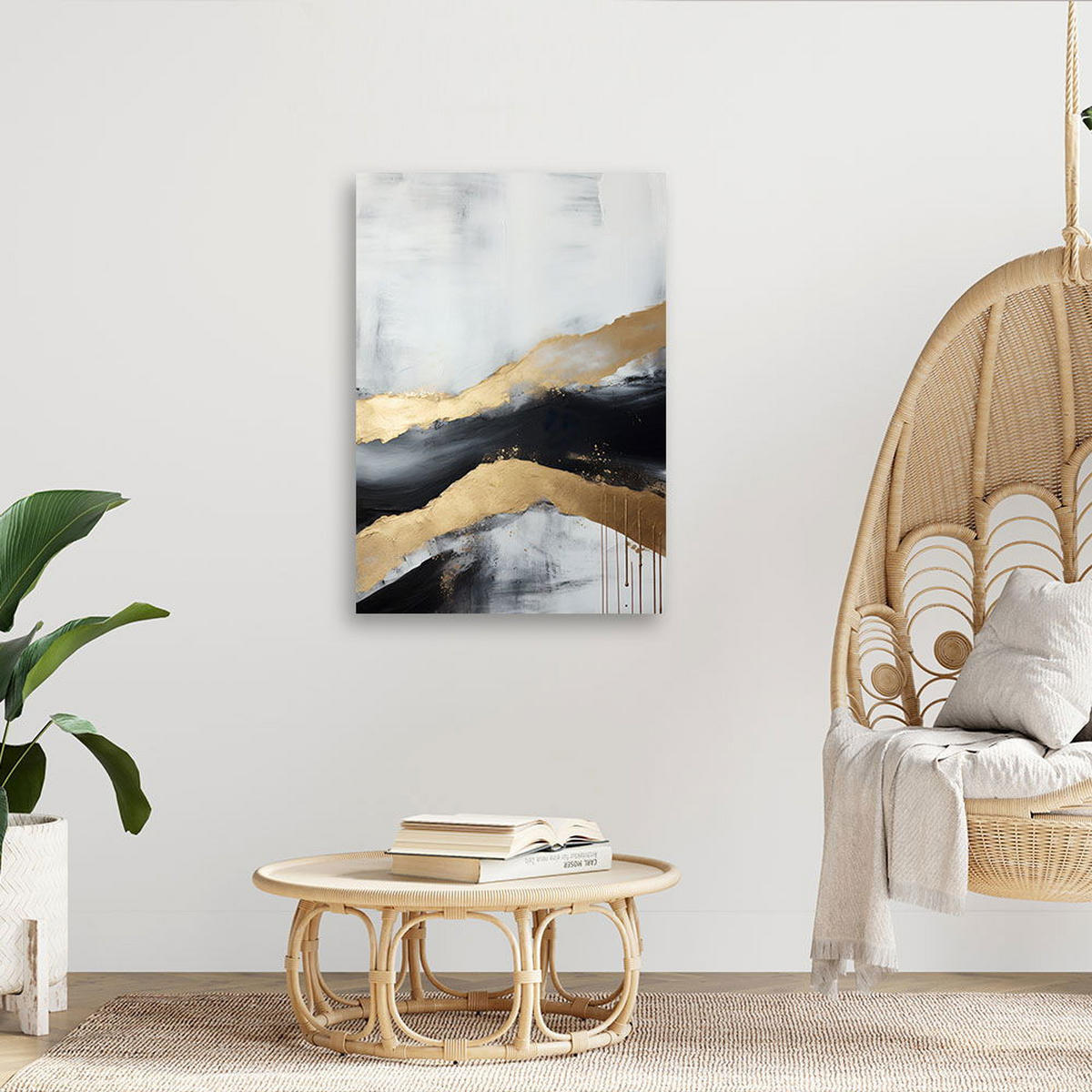 KUNSTDRUCK Gold 60/90 cm - Goldfarben, Textil (60/90cm) - KUNSTLOFT