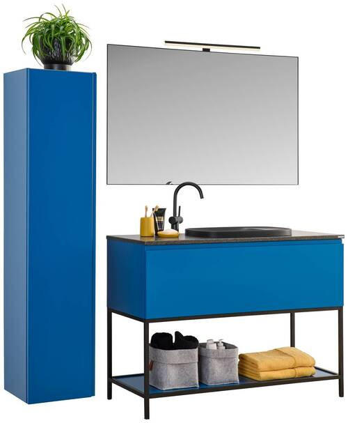 Ensemble de salle de bain plateau pierre et corps bleu - Dieter Knoll