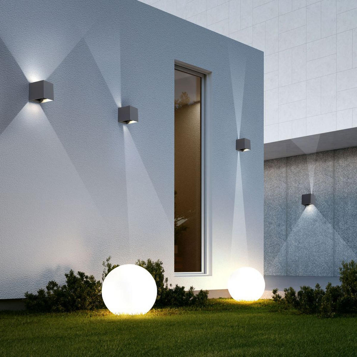 LED WANDLEUCHTE Grau Aluminium - Grau, Metall (10/10/10cm)