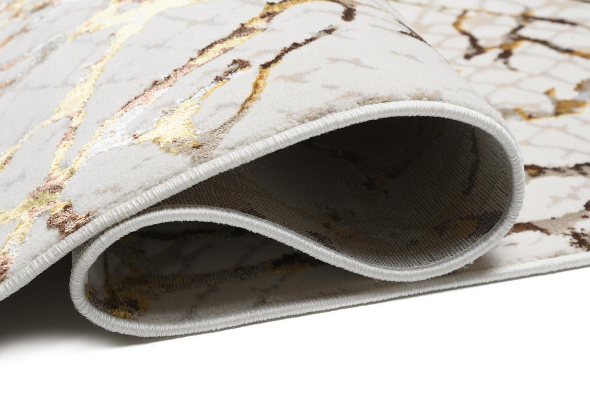 TEPPICH GOLDEN Creme 160/230 cm - Creme, Kunststoff (160/230cm) - Tapiso