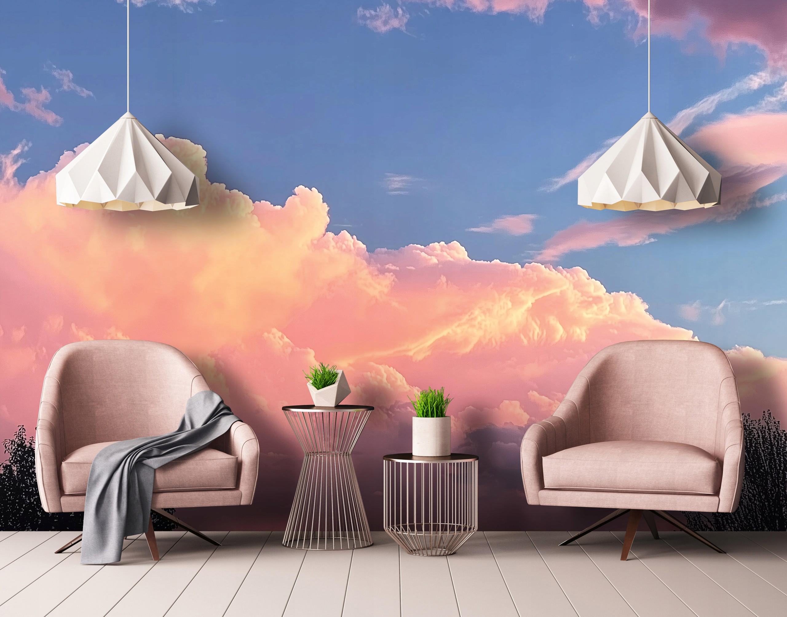 FOTOTAPETE Kinderzimmer Mädchen Wolken Himmel Kindertapete 150x105 - Multicolor, Papier (150/105cm) - Wallarena