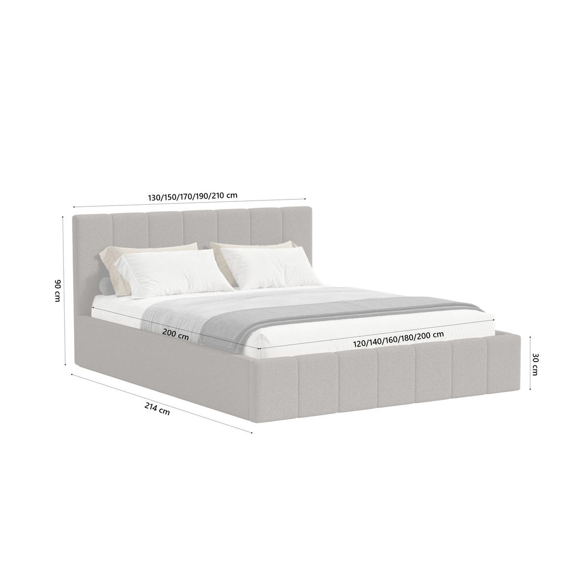 POLSTERBETT Malfo Slim 140x200 cm, Braun - Braun, Textil (140/200cm) - Fedve