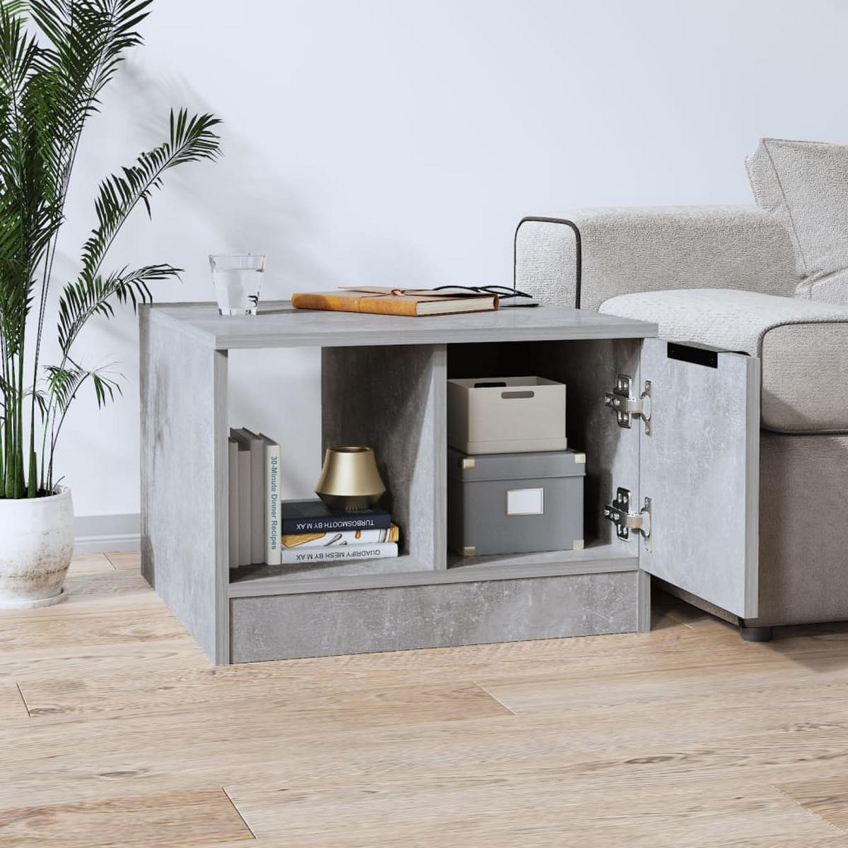 COUCHTISCH Betongrau 50x50x36 cm Holzwerkstoff - Grau, Holzwerkstoff (50/50/36cm) - furnicato