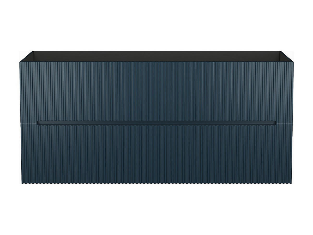 WASCHBECKENUNTERSCHRANK hängend - 120 cm - Blau gerippt - PAVANI - Blau, Holz (120/55/45.5cm) - Vente-Unique