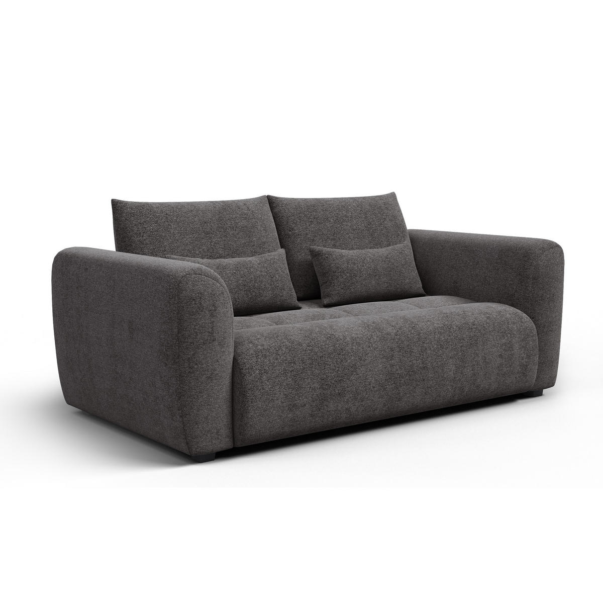 SOFA SORENO 3-Sitzer, dunkelgrau - Dunkelgrau/Schwarz, Holz/Textil (214/94/114cm) - Courtois Laville