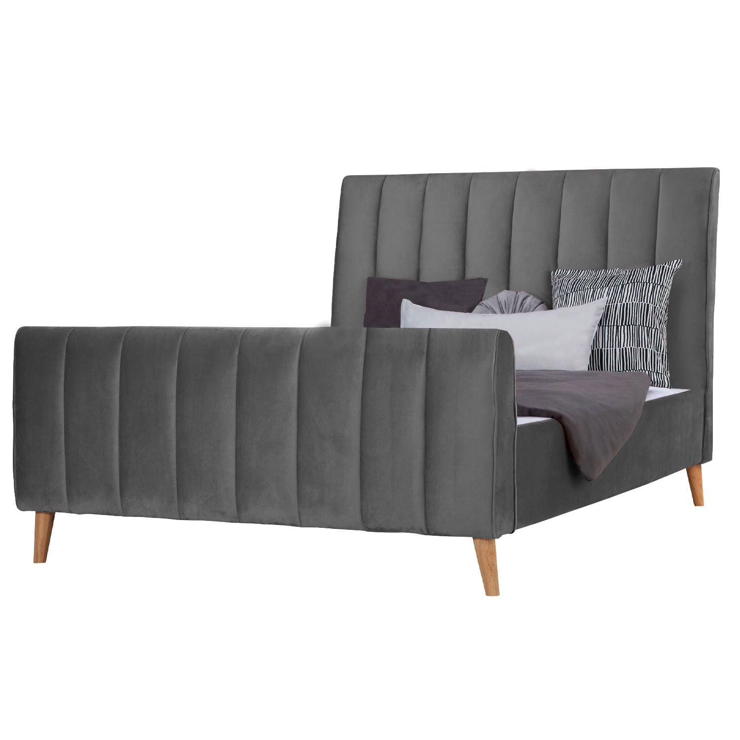 Homestyle4u Polsterbett Grau 140x200 cm