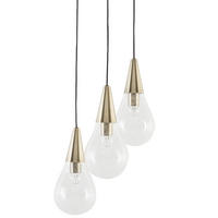 HÄNGELEUCHTE Vesle 30/30/118 cm - Messingfarben, Glas (30/30/118cm) - Beliani
