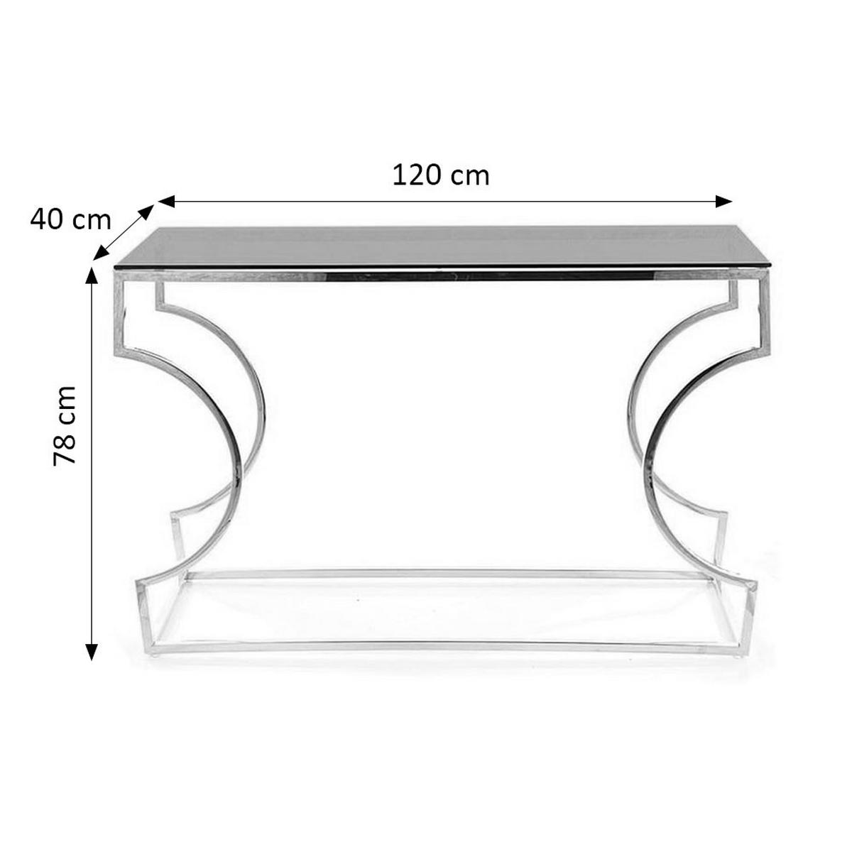 KONSOLENTISCH Kairo Bernsteinfarben / Gold 120 / 40 / 78cm - Goldfarben, Glas/Holz (40/120/78cm) - Feldmann-Wohnen