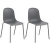 STAPELSTUHL 2er Set Kunststoff Dunkelgrau - Dunkelgrau, Kunststoff/Metall (51/85/53cm) - CLP