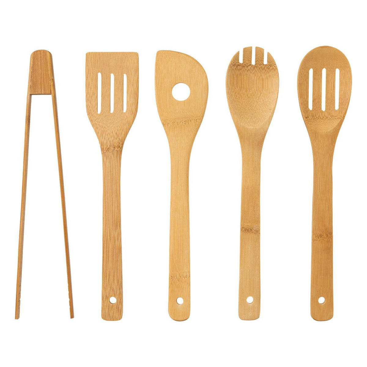 KÜCHENUTENSILIEN-SET mit Bambusblock: 6 Messer 17,5/10/35 cm - Braun, Naturmaterialien (10/35/17.5cm) - 5five Simply Smart