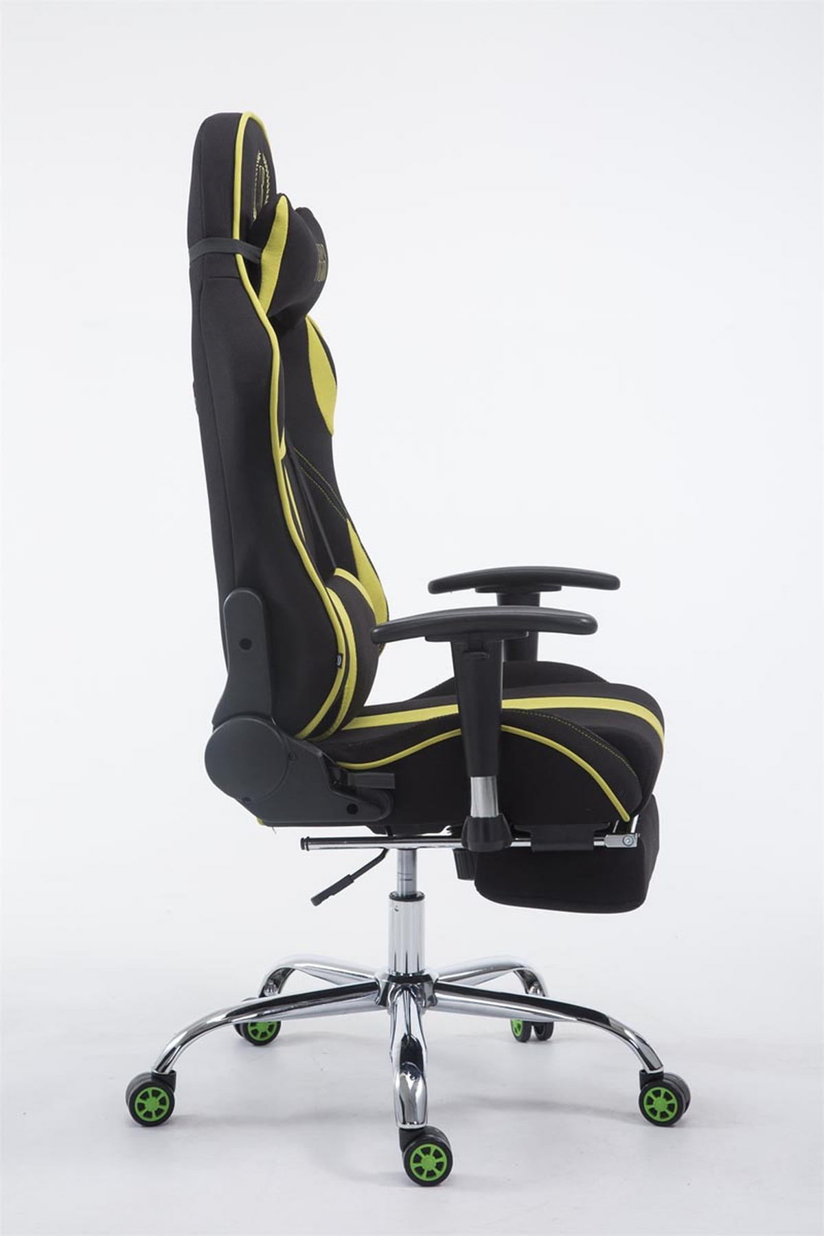 GAMINGSTUHL Limitless-2, Stoff mit Fußablage Schwarz/Grün - Grün, Textil/Metall (70/135/58cm) - TPFLiving