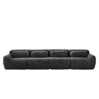 SOFA modular Plüsch Grey - Grau, Kunststoff (104/73/378cm) - Meubliv