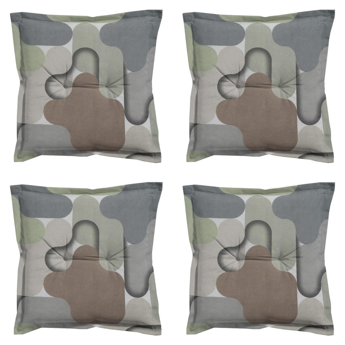SITZKISSEN Grafi 50/50 cm 4er-Set - Schlammfarben/Grau, Textil (50/5/50cm) - Madison