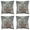 SITZKISSEN Grafi 50/50 cm 4er-Set - Schlammfarben/Grau, Textil (50/5/50cm) - Madison