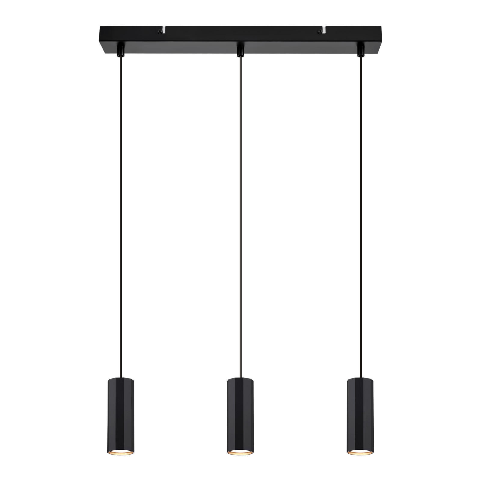 HÄNGELEUCHTE Stärke 3-flammig 44/6/170 cm - Schwarz, Metall (44/6/170cm) - Nettlife