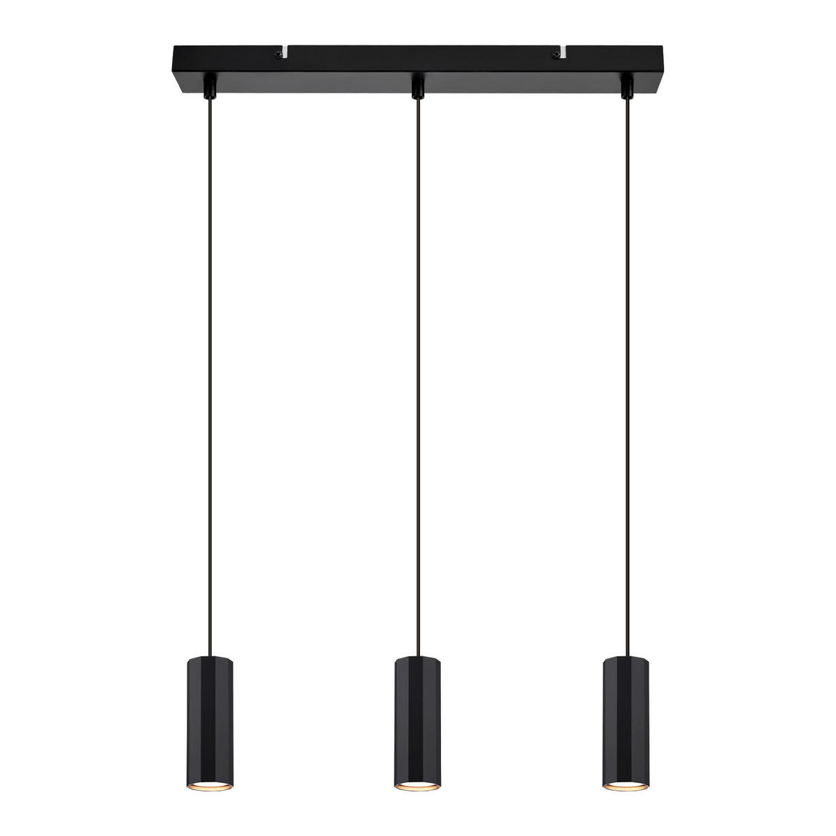 HÄNGELEUCHTE Stärke 3-flammig 44/6/170 cm - Schwarz, Metall (44/6/170cm) - Nettlife