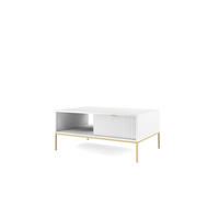 COUCHTISCH Font 104x46x68 cm - Modern Wohnzimmertisch Gefertigt aus Robuster Laminierter Spanplatte - Weiß - Weiß, Holzwerkstoff (46/104/68cm) - Chilly