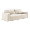 3-SITZER SOFA mit Schlaffunktion Chenille Stoff Beige - Beige/Creme, Kunststoff/Textil (244/79/102cm) - Makamii