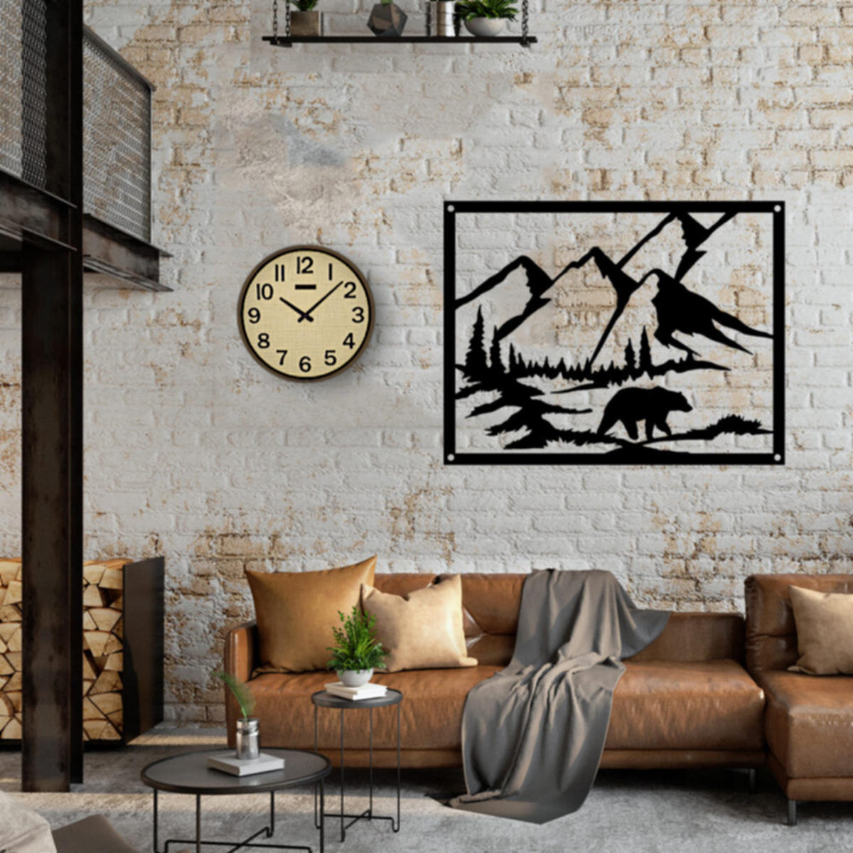 WANDUHR Holz BOHO Rattan PENZBERG (FUNK) Loft Wand Uhr, braun - Dunkelbraun, Holz/Kunststoff (30/30/4.8cm) - Holzwerk