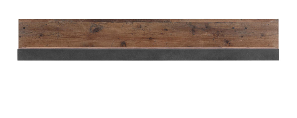 WANDBOARD Old Used Wood Shabby Design mit grau, Wandregal, 153 x 23 cm - Braun/Grau, Holzwerkstoff (153/23/18cm) - Furn.Design