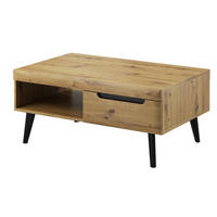TISCH Schwarz Nordan Artisan Eiche Mit Massivholzbeinen - Multicolor, Holzwerkstoff (67/67/46cm) - Sepro Meble
