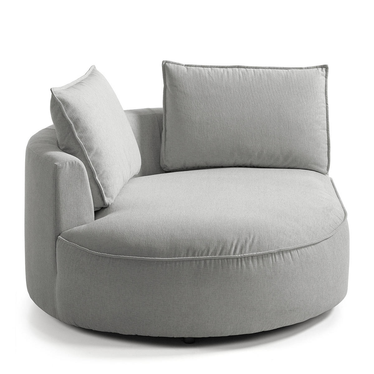 OTTOMANE - modular - Hellgrau/Schwarz, Kunststoff/Textil (126/82/154cm) - home24