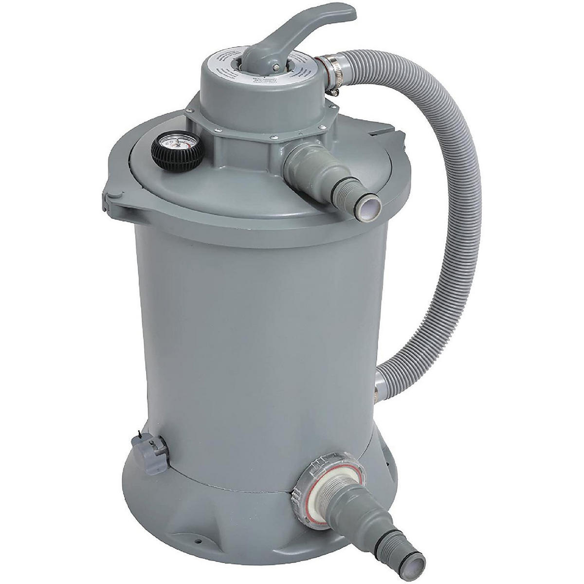 POOL Komplettset rechteckig 549x305x122 cm grau mit Sandfilter und Leiter - Grau, Kunststoff/Metall (305/122/549cm) - Avenli
